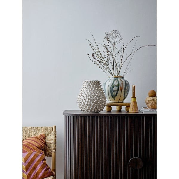 Kremowy kamionkowy ręcznie wykonany wazon Spikey – Bloomingville-image-1