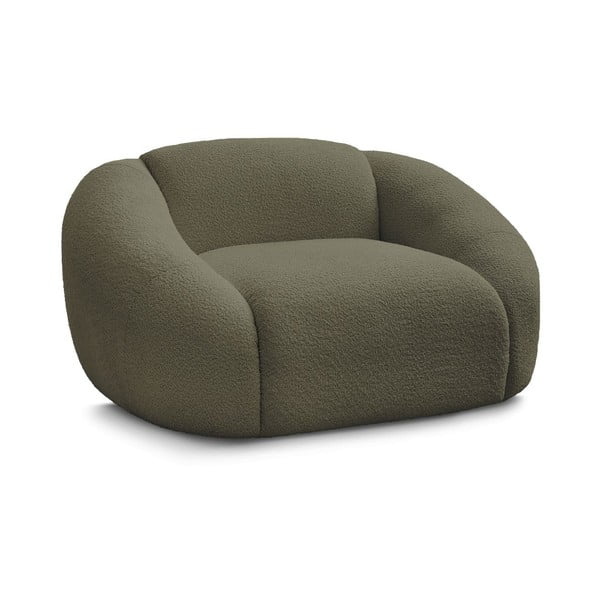 Zielony fotel z materiału bouclé Tina – Bobochic Paris