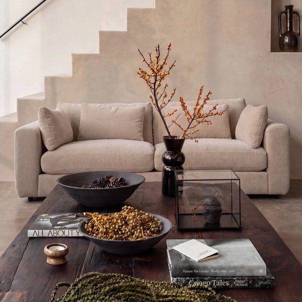 Beżowa sofa z tkaniny szenilowej 240 cm Chunky – vtwonen-image-2