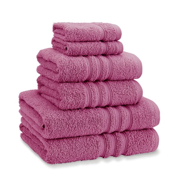 Ciemnoróżowe bawełniane ręczniki frotte zestaw 6 szt. Zero Twist – Catherine Lansfield