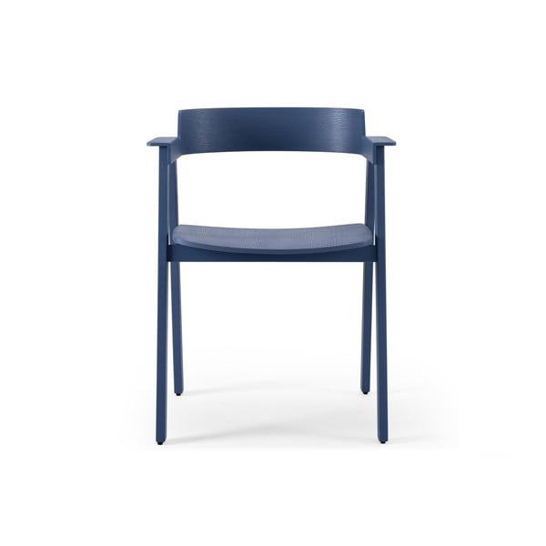 Niebieskie krzesło z podłokietnikami z litego drewna dębowego Flip – Gazzda-image-2