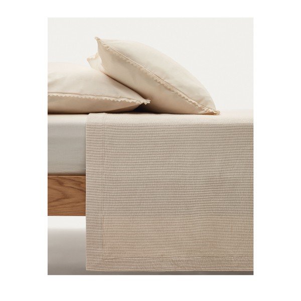 Beżowa bawełniana narzuta 240x260 cm Bedar – Kave Home-image-2
