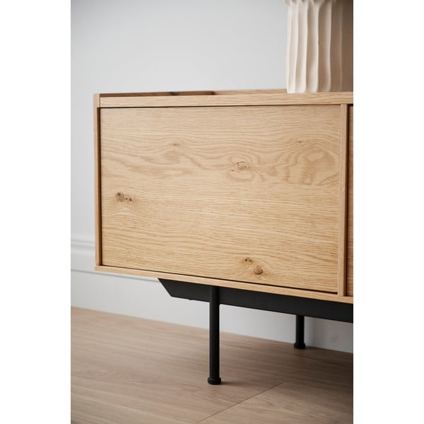 Naturalna szafka pod TV w dekorze dębu 160x56 cm Brewerton – Rowico-image-4