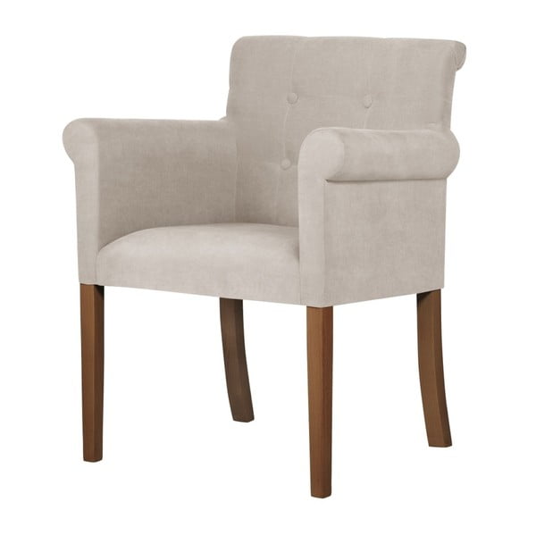 Białe krzesło z ciemnobrązowymi nogami Ted Lapidus Maison Flacon