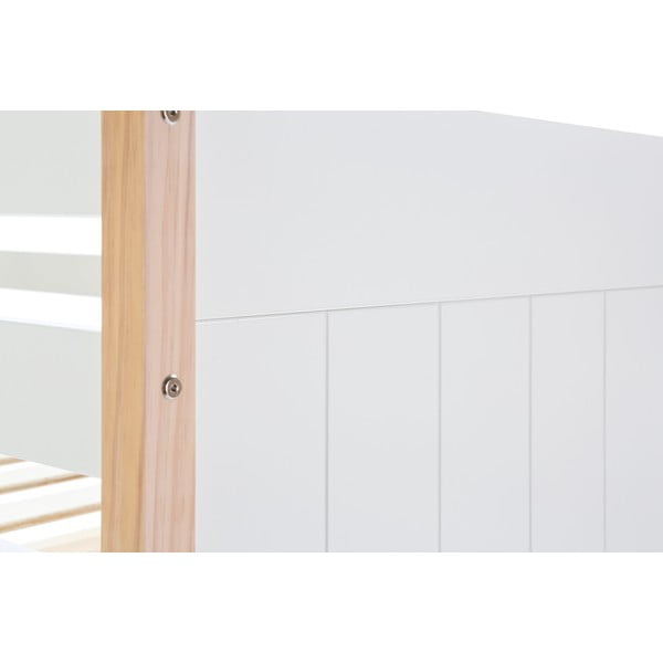 Białe łóżko piętrowe dla dzieci z drewna sosnowego Marckeric Kiara, 90x190 cm-image-1