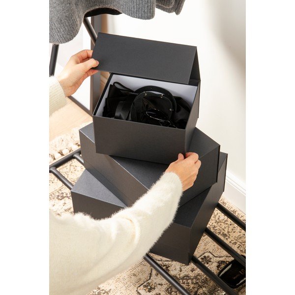 Kartonowe pojemniki z pokrywką zestaw 3 szt. Ilse – Bigso Box of Sweden-image-2