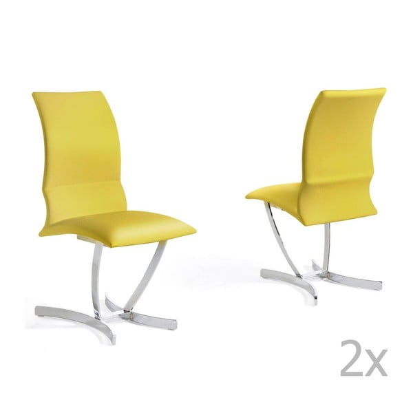 Zestaw 4 żółtych krzeseł Ángel Cerdá Mia