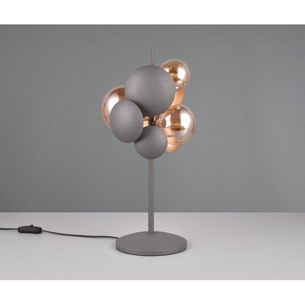 Lampa stołowa w szaro-złotym kolorze ze szklanym kloszem (wys. 50 cm) Bubble – Trio Select-image-2