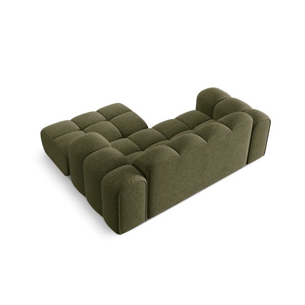 Zielony narożnik z tkaniny szenilowej (prawostronny/z szezlongiem) Treno – Cosmopolitan Design-image-3