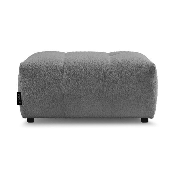 Szary podnóżek z materiału bouclé Roxelane – Bobochic Paris