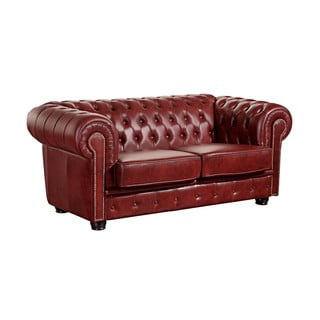 Czerwona skórzana sofa Max Winzer Norwin, 174 cm