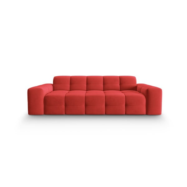 Czerwona aksamitna sofa 222 cm Kendal – Micadoni Home