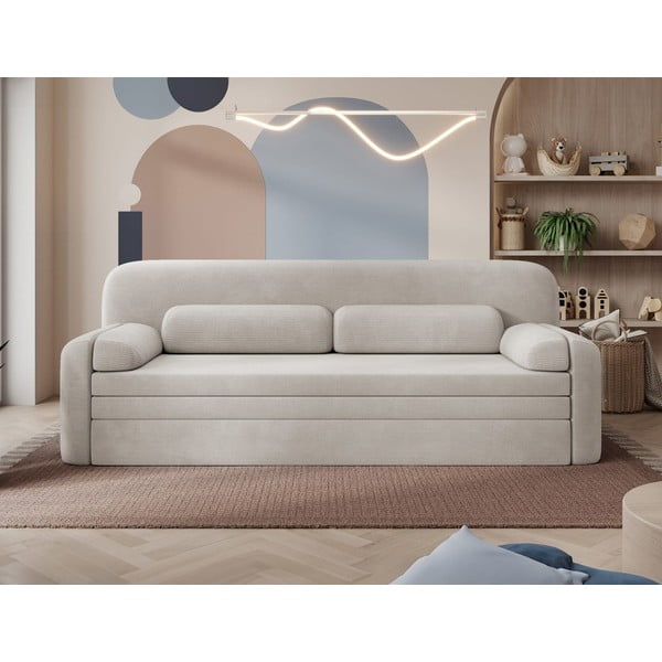 Beżowa sztruksowa rozkładana/ze schowkiem sofa 236 cm Elioss – ELTAP-image-1
