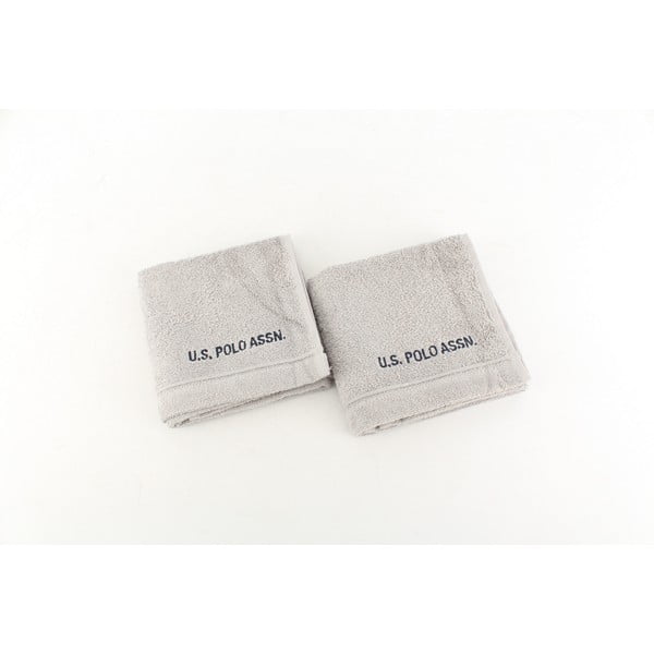 Komplet 2 ręczników Towel US Polo Wash Grey, 30x50 cm