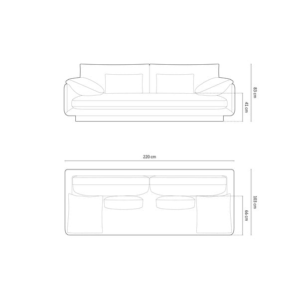 Jasnoszara sofa 220 cm Torino – Micadoni Home-image-4