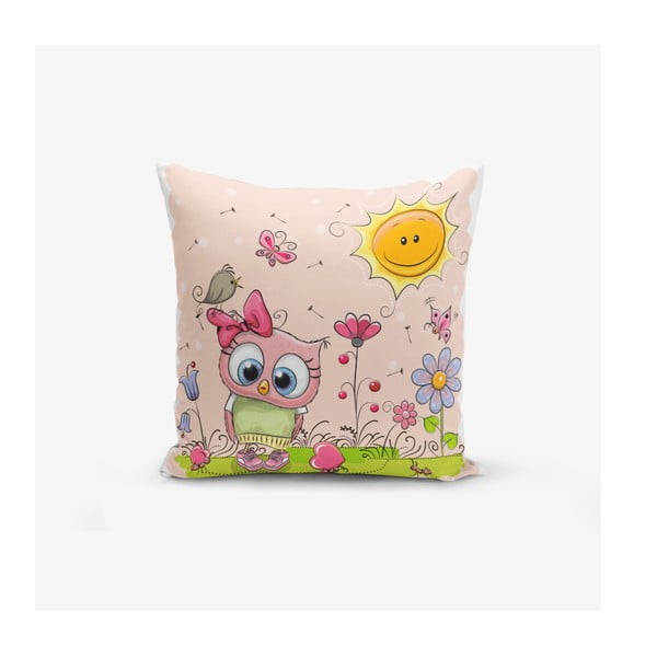 Dziecięca poszewka na poduszkę 43x43 cm Pink Owl – Mila Home