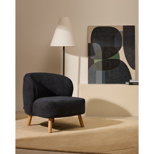 Szaroniebieski fotel z tkaniny szenilowej Ulit – Kave Home-image-1