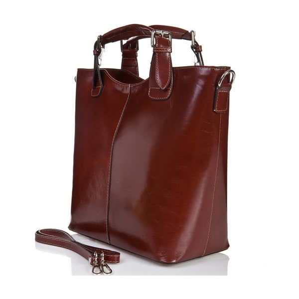 Torebka skórzana Valeria, brązowa-image-3