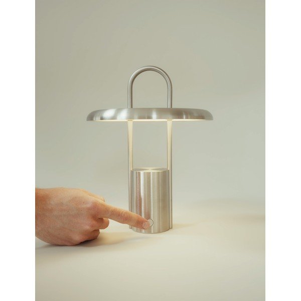 Lampa stołowa LED ze stali nierdzewnej ze ściemniaczem w kolorze srebra (wysokość 25 cm) Pier – Stelton-image-3