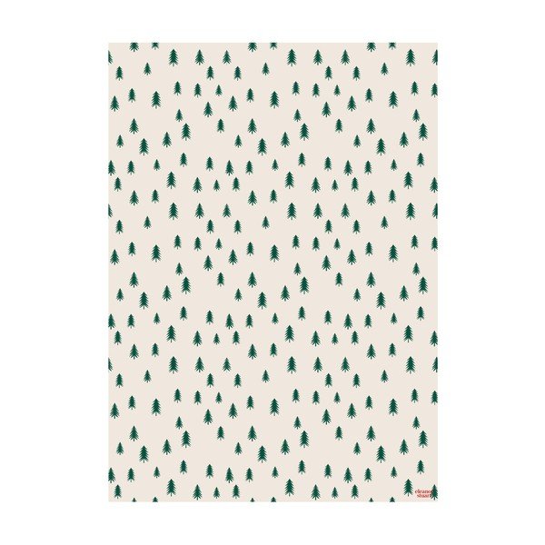 5 arkuszy beżowo-zielonego papieru do pakowania prezentów eleanor stuart No. 5 Christmas Trees, 50x70 cm-image-2