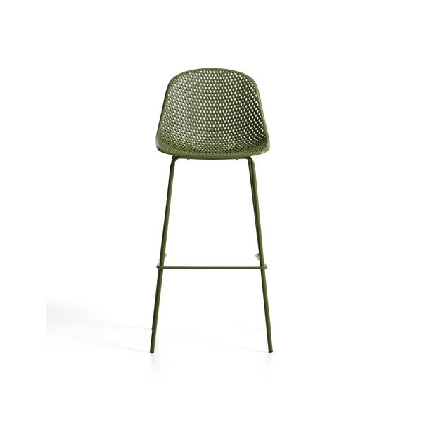 Zielony metalowy/plastikowy hoker ogrodowy Quinby – Kave Home-image-3