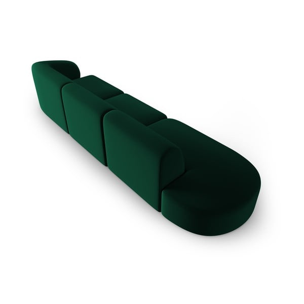 Zielona aksamitna sofa prawostronna 311 cm Paolo – Milo Casa-image-3