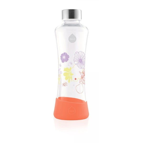 Pomarańczowa butelka ze szkła borokrzemowego Equa Flowerhead Poppy, 550 ml