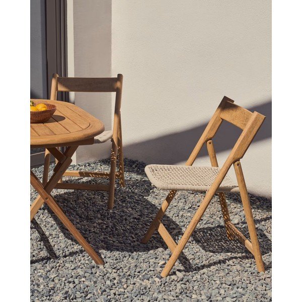 Białe drewniane krzesło ogrodowe Dandara – Kave Home-image-1