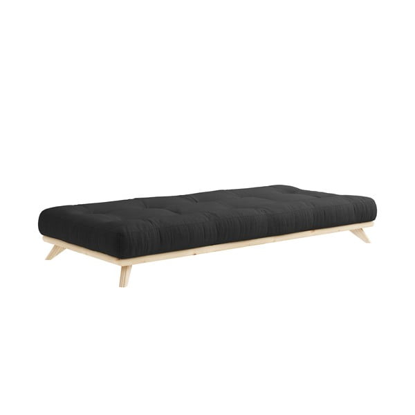 Czarne łóżko drewniane z rusztem 90x200 cm Senza - Karup Design