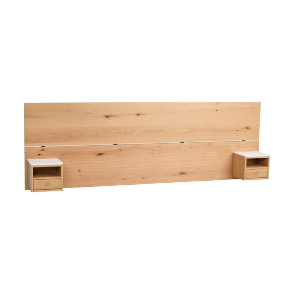 Zagłówek z litego drewna dębowego w naturalnym kolorze 240x79 cm Whitmore – Rowico-image-2