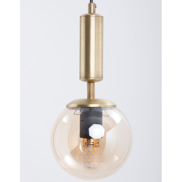 Lampa wisząca w żółto-złotym kolorze ze szklanym kloszem ø 15 cm Hector – Squid Lighting-image-1