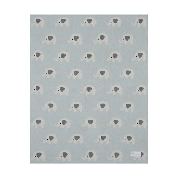 Niebieski bawełniany kocyk dziecięcy Kindsgut Elephants, 80x100 cm-image-3