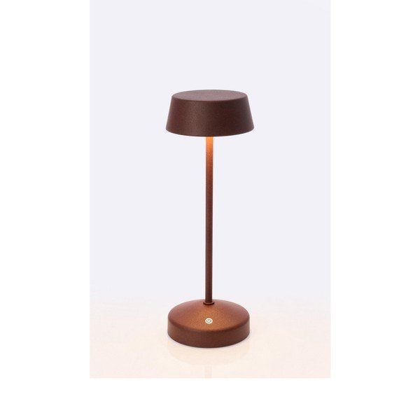 Brązowa metalowa lampa stołowa LED ze ściemniaczem/z ładowarką bezprzewodową z plastikowym kloszem (wysokość 33 cm) Esprit – Bizzotto-image-2