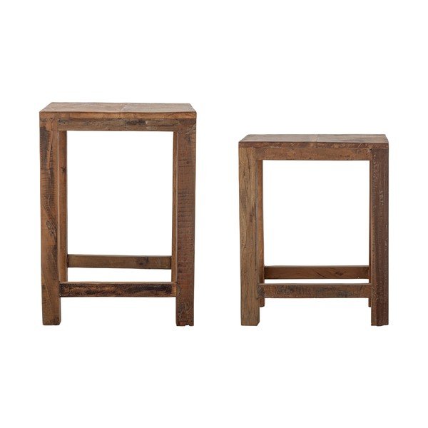 Stoliki zestaw 2 szt. z drewna z recyklingu 40x36 cm Galen – Bloomingville-image-4