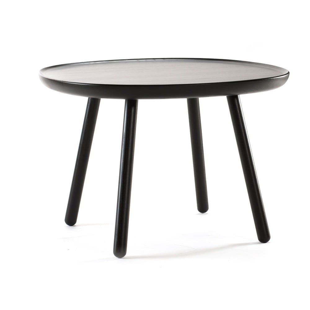 Czarny stolik z litego drewna EMKO Naïve, ø 64 cm