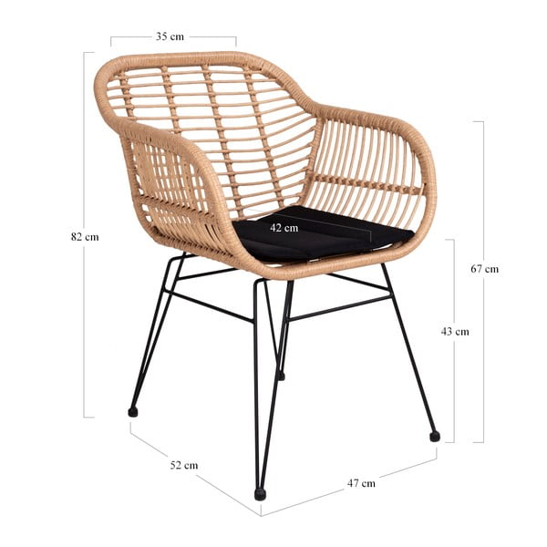 Zestaw 2 foteli ogrodowych ze sztucznego rattanu House Nordic Trieste-image-4