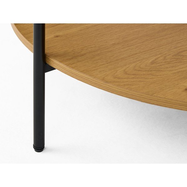 Okrągły stolik ze szklanym blatem w naturalnym kolorze ø 84 cm Hassel – Unique Furniture-image-4