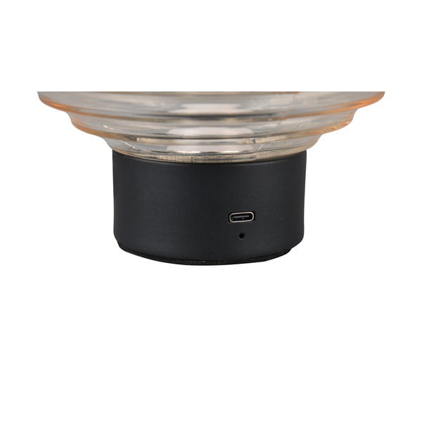 Czarno-beżowa lampa stołowa LED ze ściemniaczem i szklanym kloszem (wys. 14,5 cm) Earl – Reality-image-3