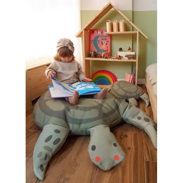 Zielony dziecięcy worek do siedzenia Turtle – Little Nice Things-image-1