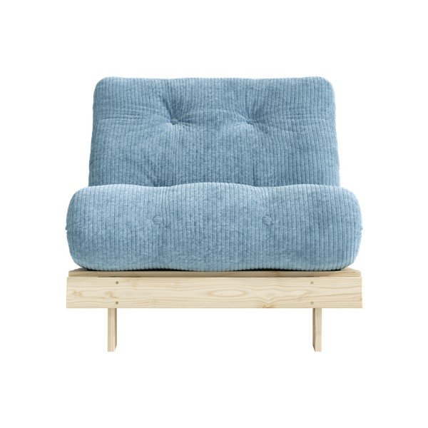 Jasnoniebieski rozkładany sztruksowy fotel futon Roots – Karup-image-4