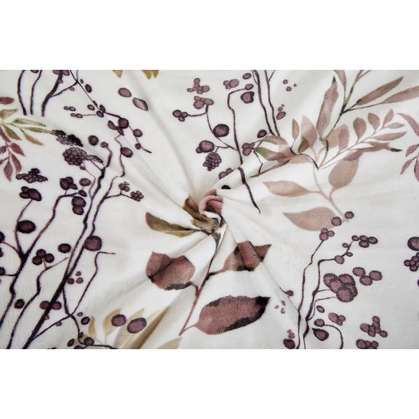 Biało-brązowa pościel jednoosobowa z mikropluszu 140x200 cm Ramita – My House-image-1