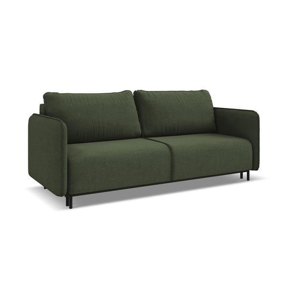 Zielona rozkładana/ze schowkiem sofa 226 cm Luana – Makamii-image-2