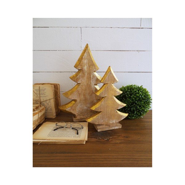 Zestaw 2 dekoracyjnych choinek drewnianych Orchidea Milano Pinetrees Duro