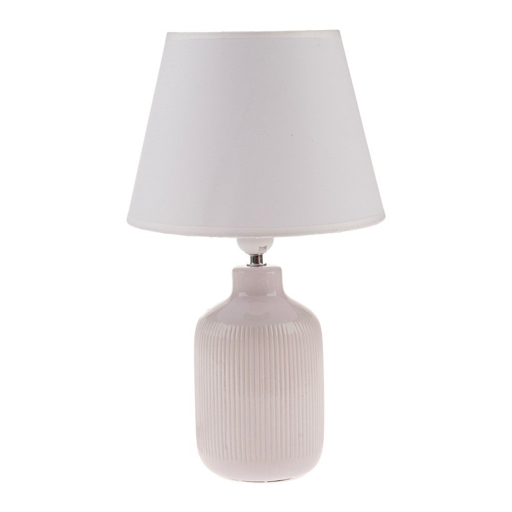 Kremowa lampa stołowa z tekstylnym kloszem (wysokość 41 cm) – Dakls