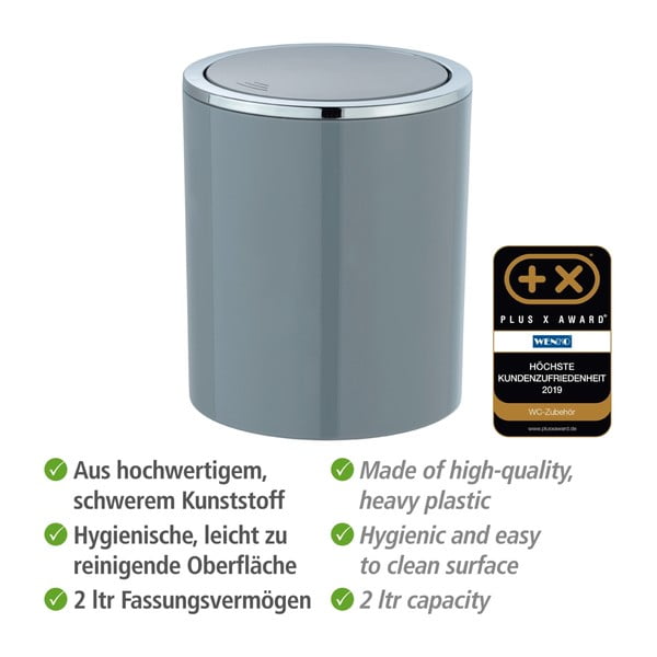 Szary kosz na śmieci Wenko Inca, 2 l-image-4