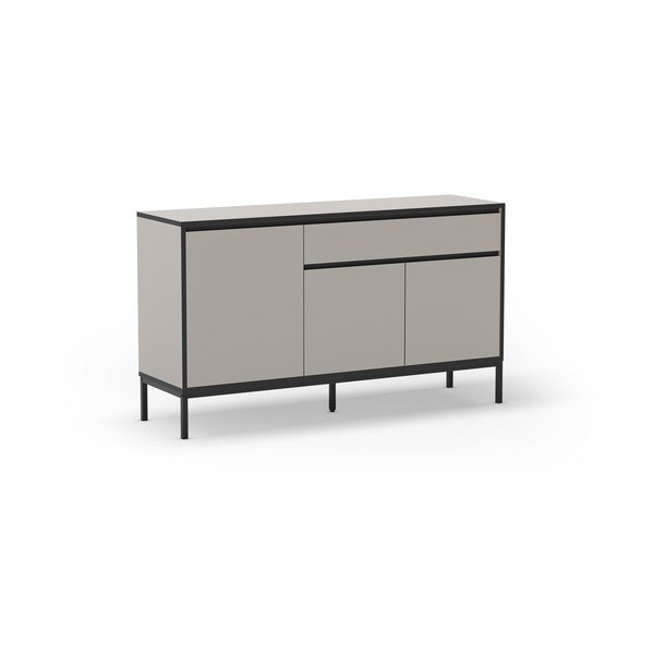 Szarobeżowa niska komoda 140x80 cm Lorenza – Marckeric-image-1
