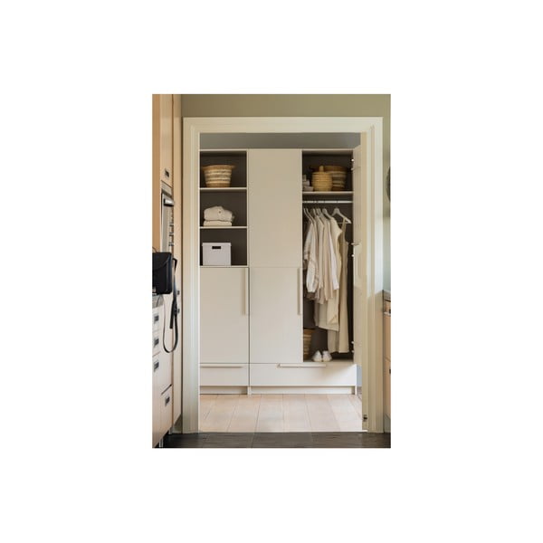 Kremowa szafa modułowa z litego drewna sosnowego 95x215 cm Pure – WOOOD-image-4