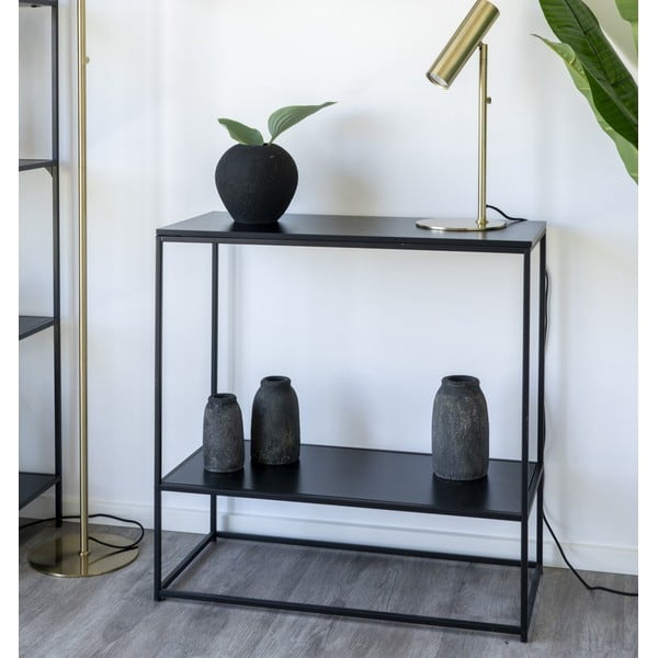 Czarna konsola z czarnym blatem 80x36 cm Vita – House Nordic-image-1