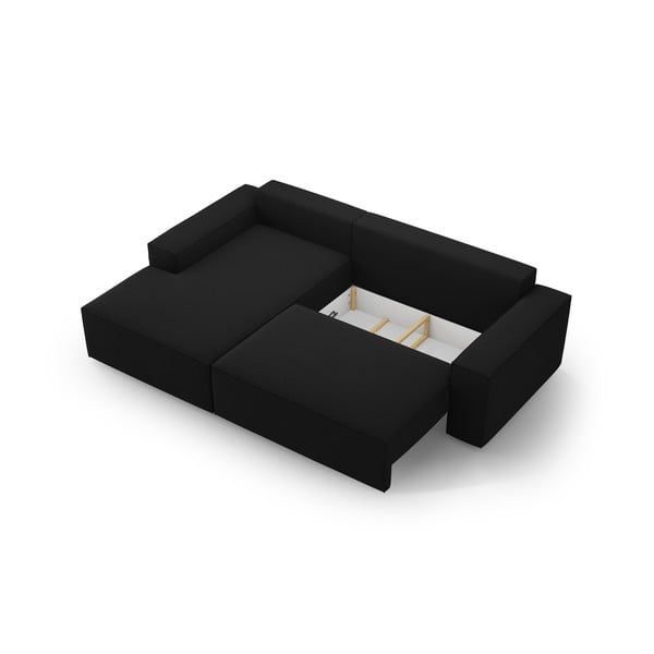 Czarny rozkładany narożnik (lewostronny) Jodie – Micadoni Home-image-4