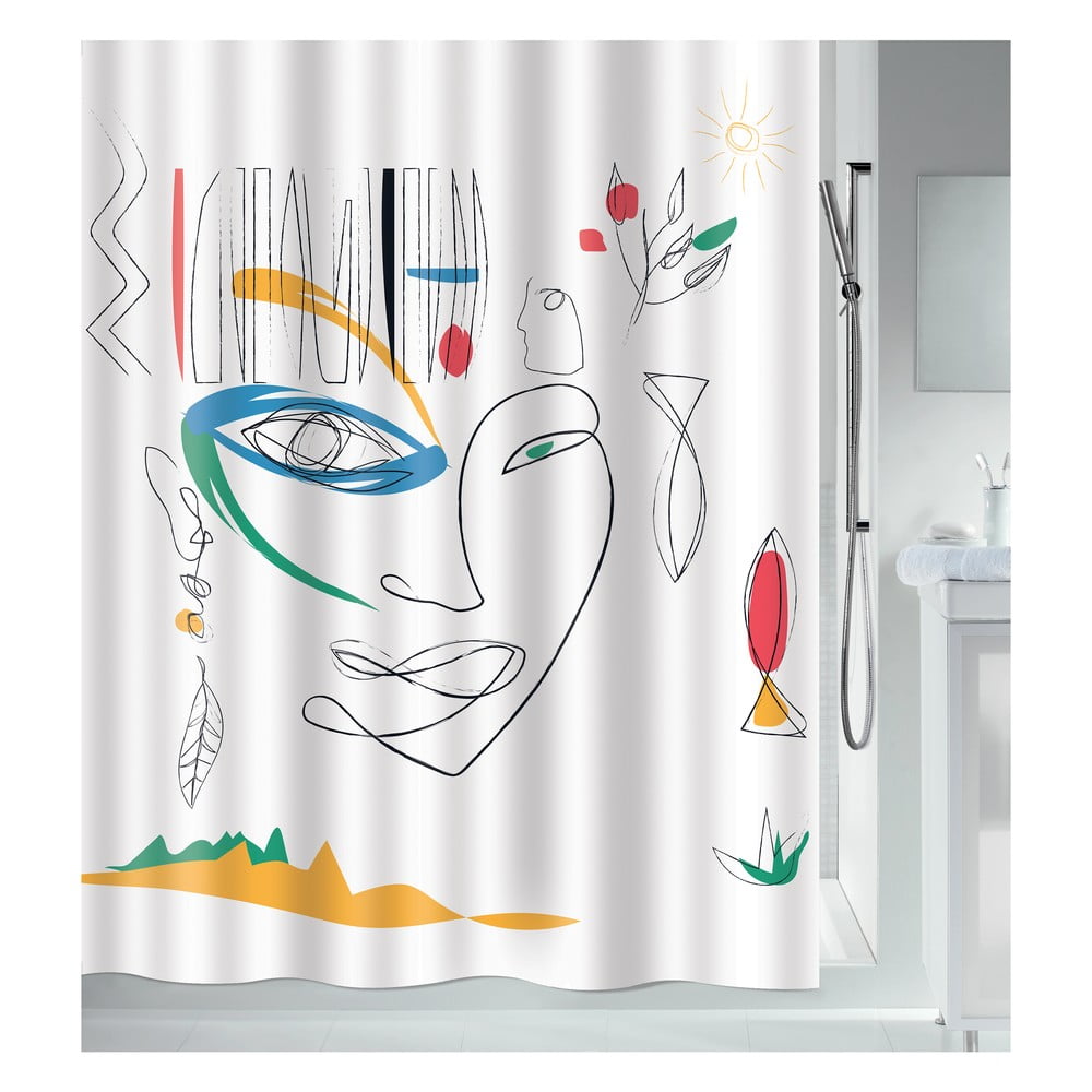 Zasłona prysznicowa 180x200 cm Faces – Spirella (zdjęcie 6)